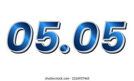 Vector of blue gradient with text 05.05, suitable for advertising content