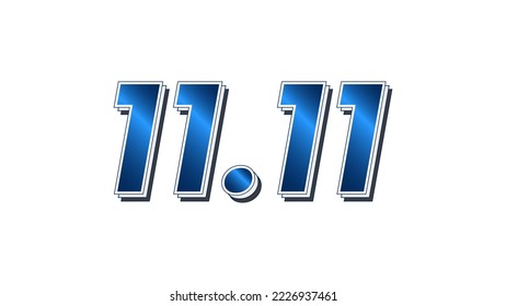 Vector of blue gradient with text 11.11, suitable for advertising content