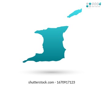 Vector blue gradient of Trinidad and Tobago map on white background. Organized in layers for easy editing.