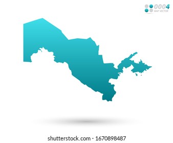 Vector blue gradient of Uzbekistan map on white background. Organized in layers for easy editing.