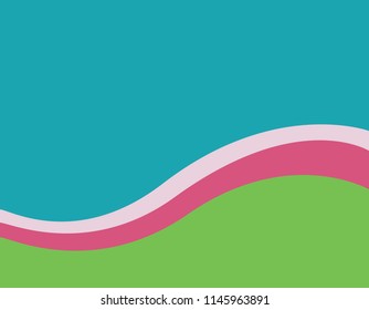 Vector blue green background with pink and white stripes