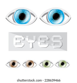 Vector Blue - Green and Brown Eyes Set