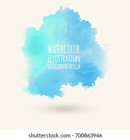 Vector blue green brush strokes. Watercolor Grunge isolated elements. Smoke brushes for your design. Freehand. Ink splash. Acrylic stamp. Vector illustration