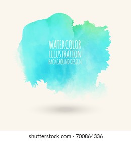 Vector blue green brush strokes. Watercolor Grunge isolated elements. Smoke brushes for your design. Freehand. Ink splash. Acrylic stamp. Vector illustration