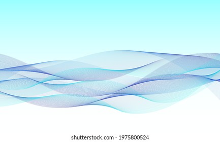 Vector blue and green color, abstract wave design element