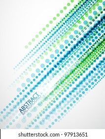 Vector blue and green dotted straight lines background