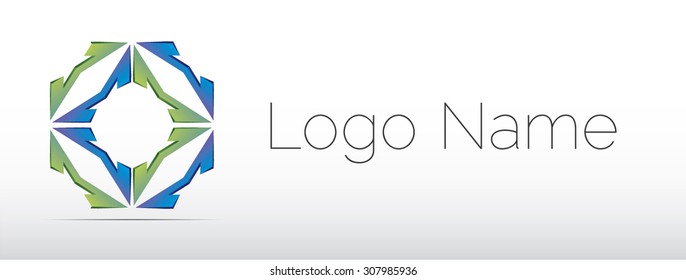 Vector blue and green logo design, abstract icon.
