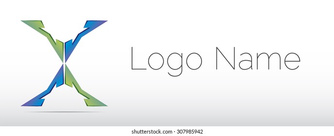 Vector blue and green logo design, abstract icon.