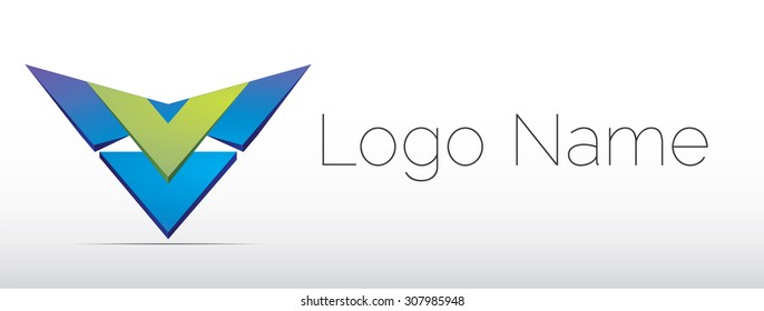 Vector blue and green logo design, abstract icon.