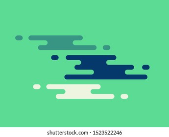 vector blue green rounded speed spahe element design on grenn background