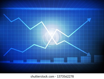 Vector : Blue grid with business graphs