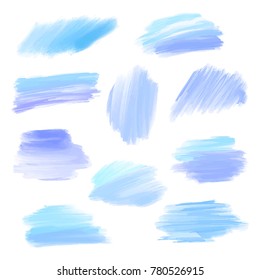 Vector blue grunge brush paint texture design. Acrylic hand painted art design 