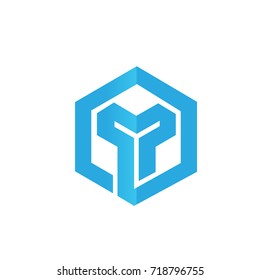 Vector Blue Hive Initial Y Logo