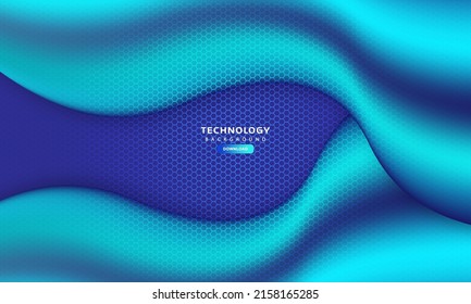 Vector Blue Hologram Dreamy Background.