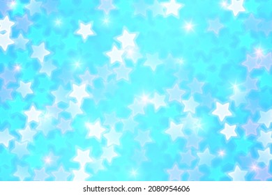 Fondo de resumen holográfico azul vectorial. Estrellas de Neón Multicolor. El fondo de Unicornio, esparcido en turquesa.