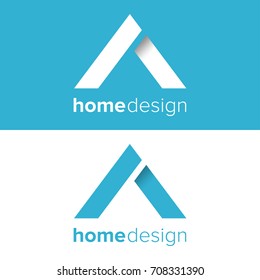 Vector blue home logo design. Real estate agent or company logo illustration eps.10