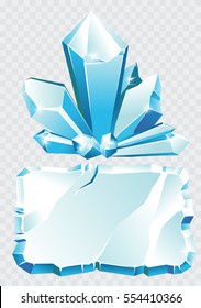 Vector Blue Ice Crystal And Ice Frame