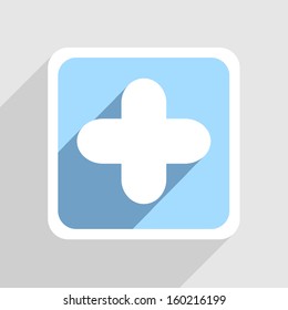 Vector blue icon on gray background. Eps10