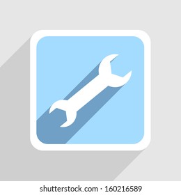 Vector blue icon on gray background. Eps10