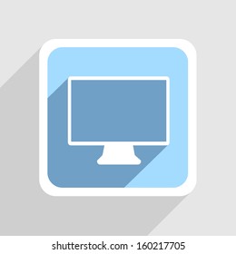Vector blue icon on gray background. Eps10