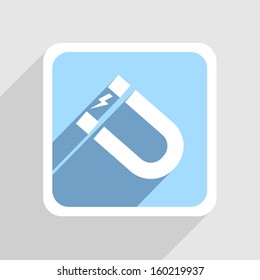 Vector blue icon on gray background. Eps10