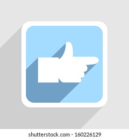 Vector blue icon on gray background. Eps10