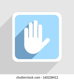 Vector blue icon on gray background. Eps10