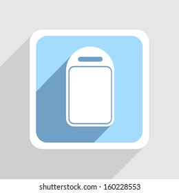 Vector blue icon on gray background. Eps10