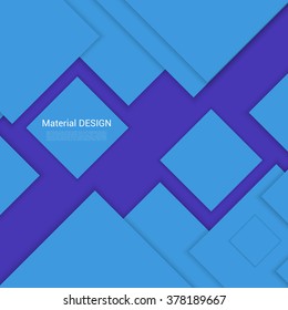 Vector Blue  Illustration. Modern material design background.
