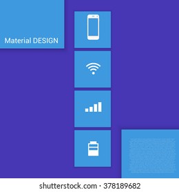 Vector Blue  Illustration. Modern material design background.