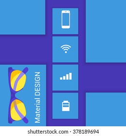 Vector Blue  Illustration. Modern material design background.
