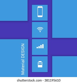 Vector Blue  Illustration. Modern material design background.