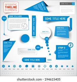 Vector blue infographic timeline elements / template