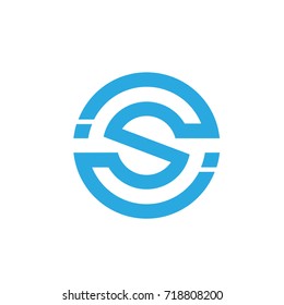 Vector Blue Initial I S Circle Logo