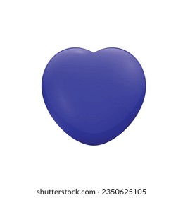 Vector blue isolated heart on white background.
