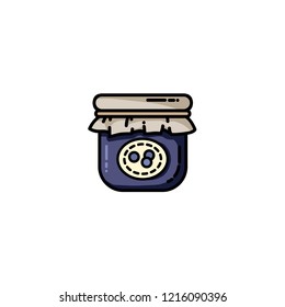 Vector blue jam jar flat icon