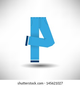 Vector Blue Jeans Letter A Symbol