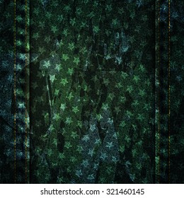 Vector blue jeans texture illustration with stars. EPS
