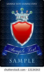 vector blue label with sample text in own layer