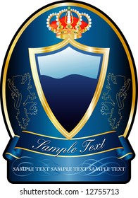 vector blue label for various products