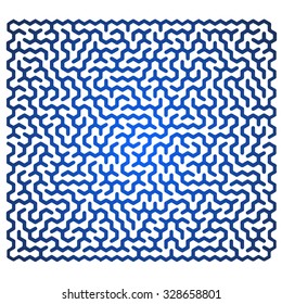Vector Blue Labyrinth Isolated on White Background. Kids Maze