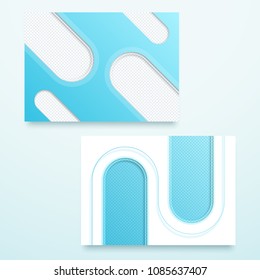 Vector Blue Landscape Page Template Layout