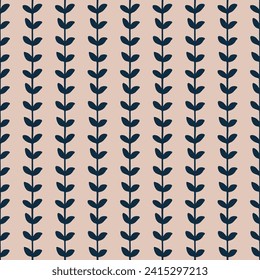 Vector blue leaves botanical abstract seamless pattern background. Perfect for fabric, scrapbooking, wallpaper projects