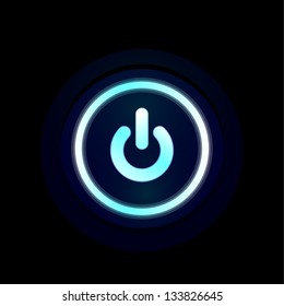 Vector Blue LED Power Button Design