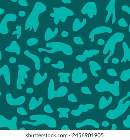 Vector blue leopard seamless pattern with hand drawn Repeat Design