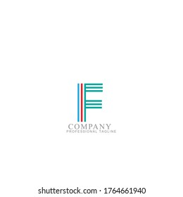 Plantillas de logotipo de la letra azul vectorial F aisladas en fondo blanco. Diseño de líneas modernas. 