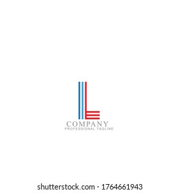 Plantillas de logotipo de la letra azul vectorial L aisladas en fondo blanco. Diseño de líneas modernas. 