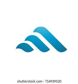 Vector Blue Letter M Abstract Logo