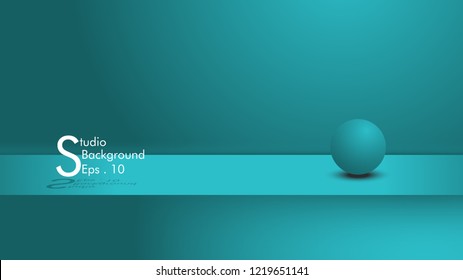 Vector, blue light color background empty studio space colored desk, display products with copy space for display design content. Authors to advertise products on websites,circles are just sweeteners 