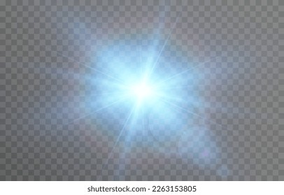 Vector blue light with glare png. Blue flash light png. Blue glow. Magic light. Rays from light png.